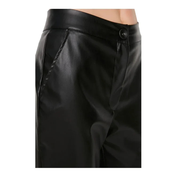 Elegant Faux Leather Trousers