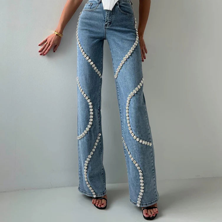 Jeans Detail Rhinestones