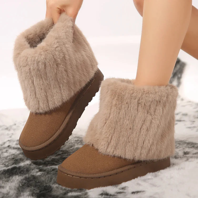 Fuzzy Cuff Winter Snow Boots