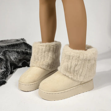 Fuzzy Cuff Winter Snow Boots